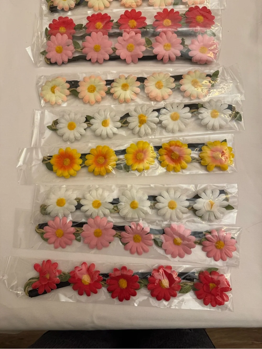 Kids Floral Elastic Headbands - Multi Color Daisy Styles
